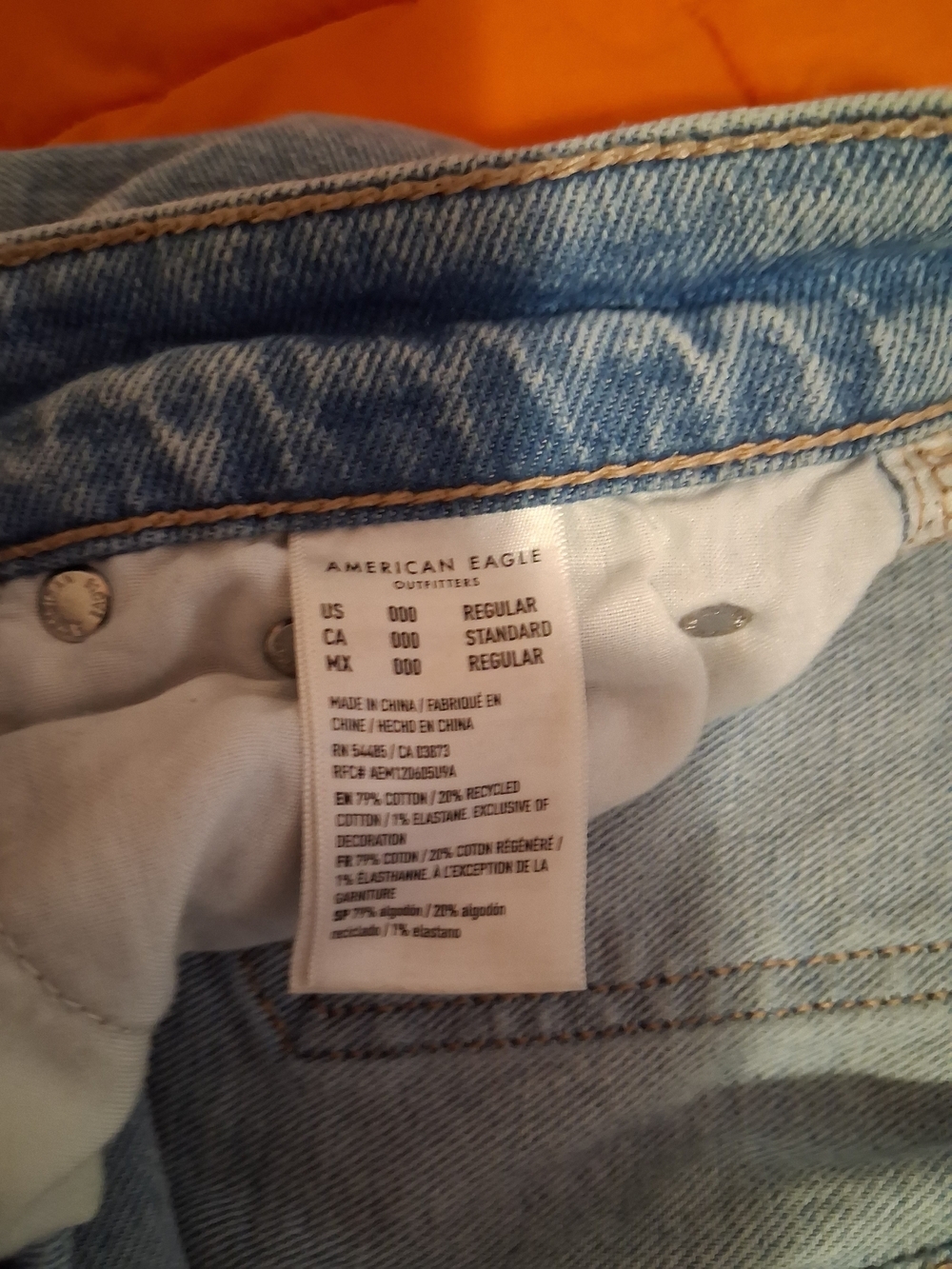 American Eagle Light Blue Super High-Rise Straight Jeans - Picture 9 of 9